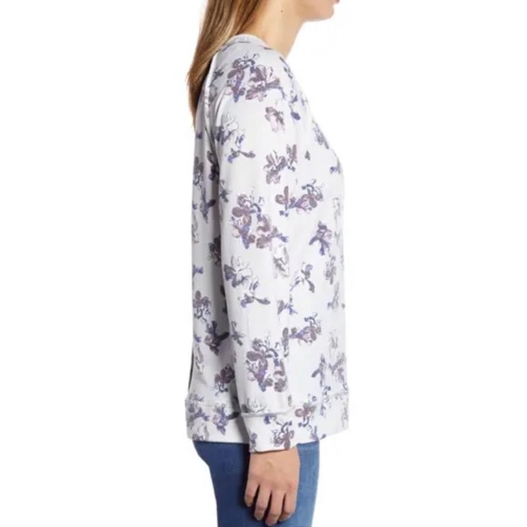 Caslon Light Blue Floral Cozy Print Sweatshirt - Picture 2 of 12